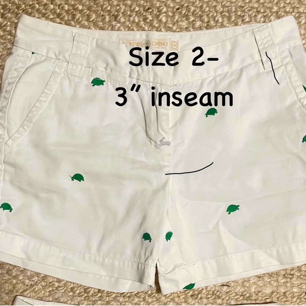 J. Crew White and Green Bermuda Shorts